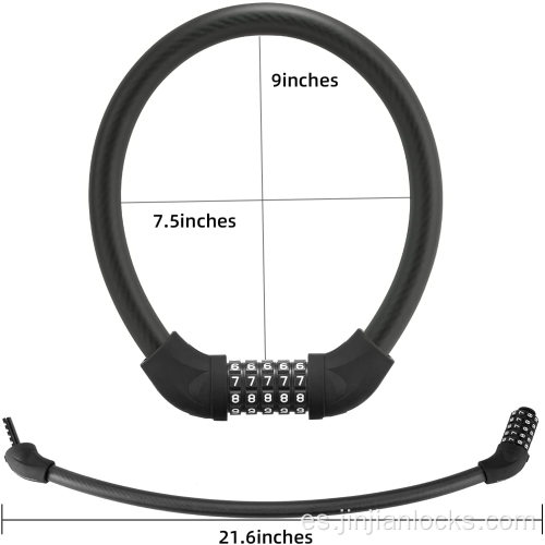 Bloqueo de cable de combinación reiniciable de 5 dígitos para bicicleta